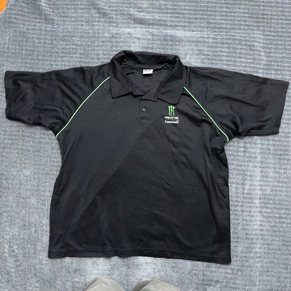 Kawasaki Monster Energy Polo Shirt Men's XL Embroidered Logo Motocross